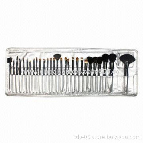 28-piece Professional Makeup Brush Set with Fantastic Goat, Sable, Synthetic Bristles, Wooden Handle